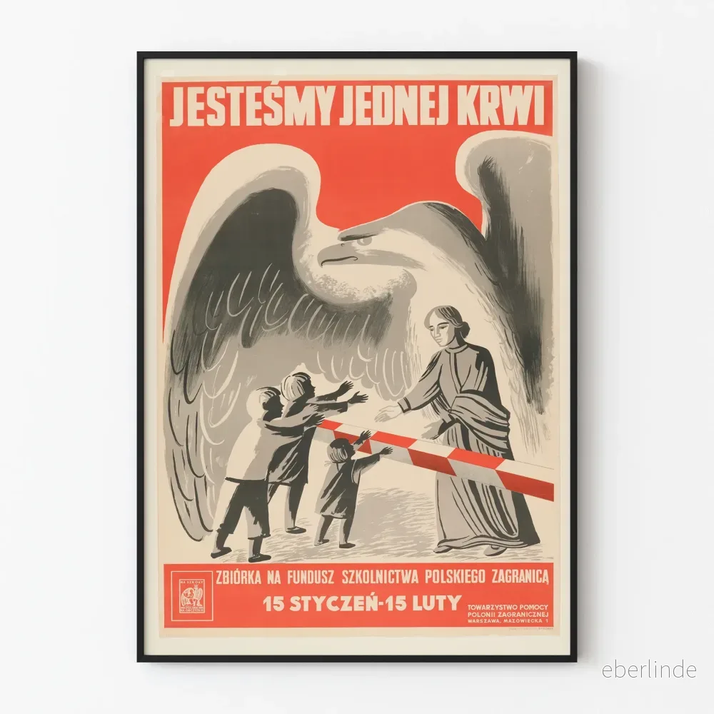 Vintage dekorativ poster Jesteśmy Jednej Krwi