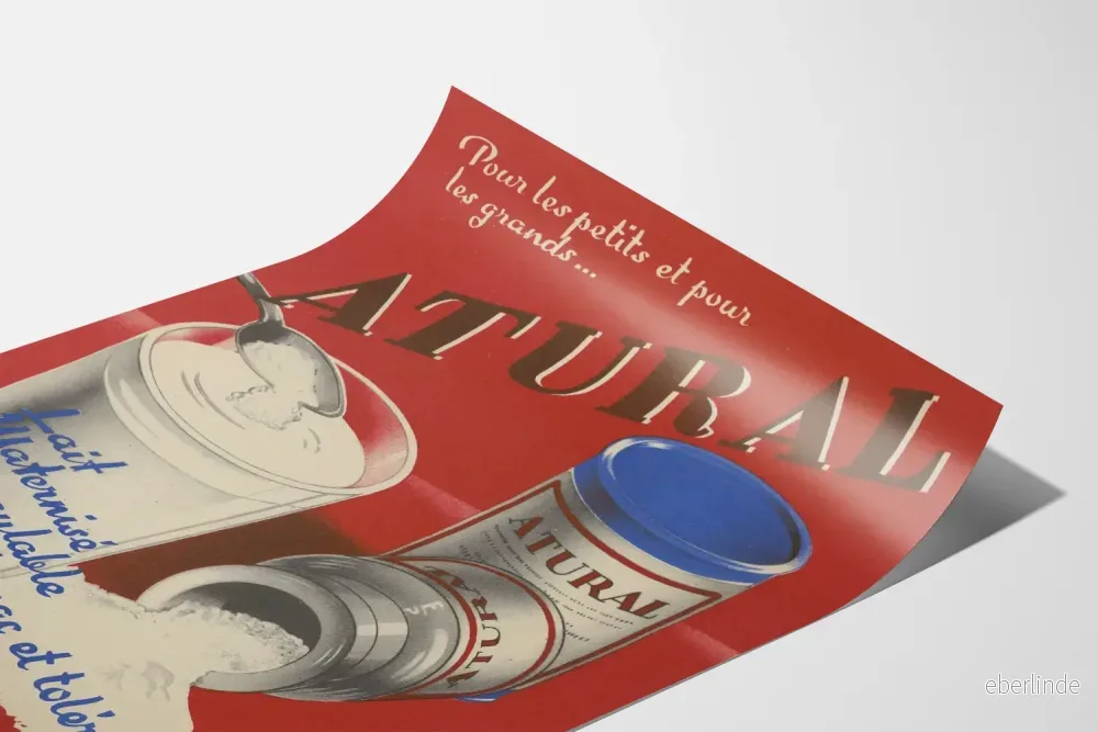 Vintageposter ATURAL - Äkta Mjölkaktig Väggdekoration - Bild 3