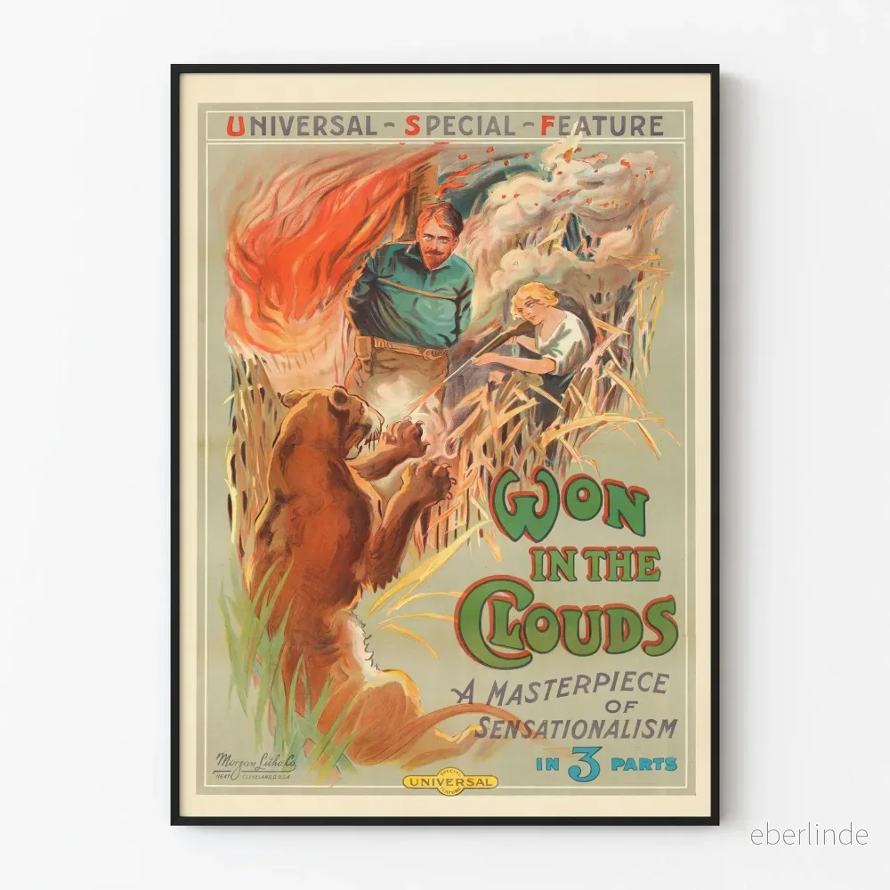 Vintageposter 'Won in the Clouds' - Retro väggdekoration