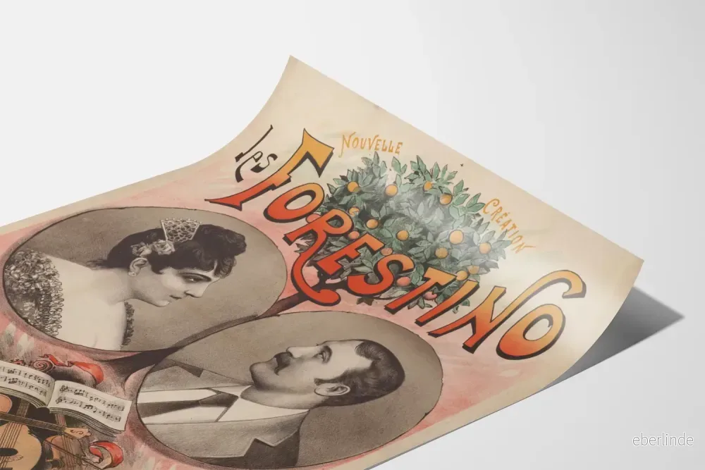 Vintageposter Les Forestino Duo de Chanteurs väggdekoration - Bild 3
