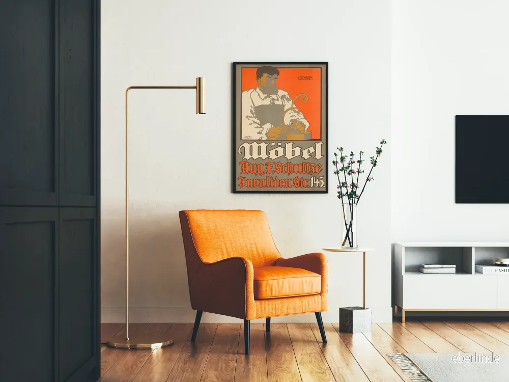 Vintageposter Möbel August F. Schultze möbelaffär - Bild 2