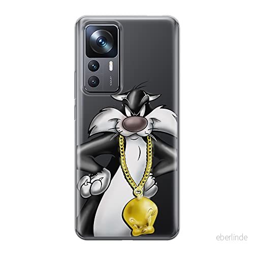 ERT GROUP mobiltelefonfodral för Xiaomi 12T/12T pro/K50 Ultra originalt och officiellt licensierat Looney Tunes mönster Sylvester 003 anpassad till formen på mobiltelefonen, gedeeltelijk transparant 5905511570828