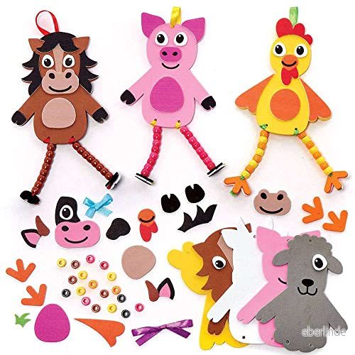 Baker Ross Ben Farm Dangly Dekoration 5 Kits för Ungar 5051174132986