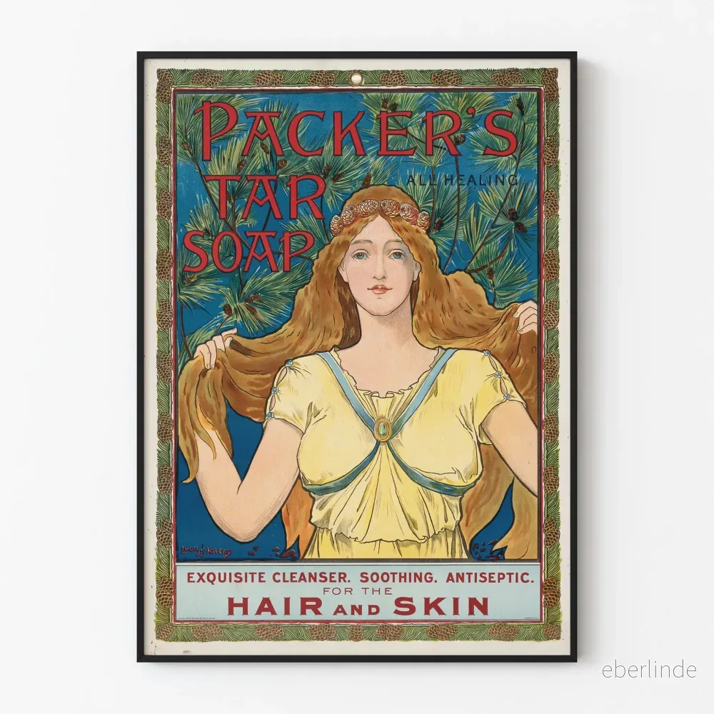 Vintage reklamposter för tvål Tar för hår och hud