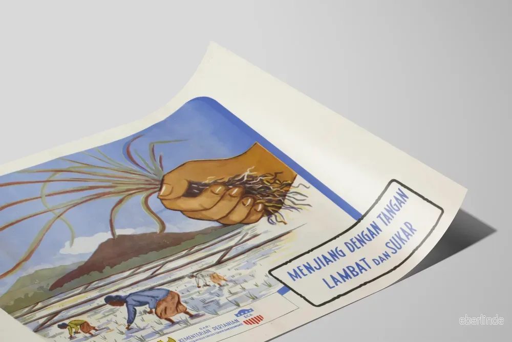 Vintage indonesisk poster om traditionellt jordbruk - Bild 2
