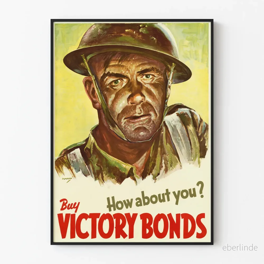 Vintageposter Soldat Krig Köp Segersedlar