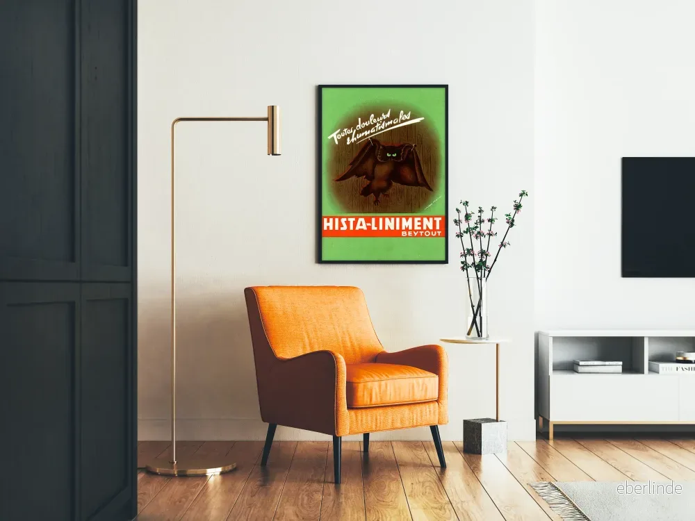 Vintageaffisch Hista-Liniment Beytout för smärta och reumatism - Bild 2