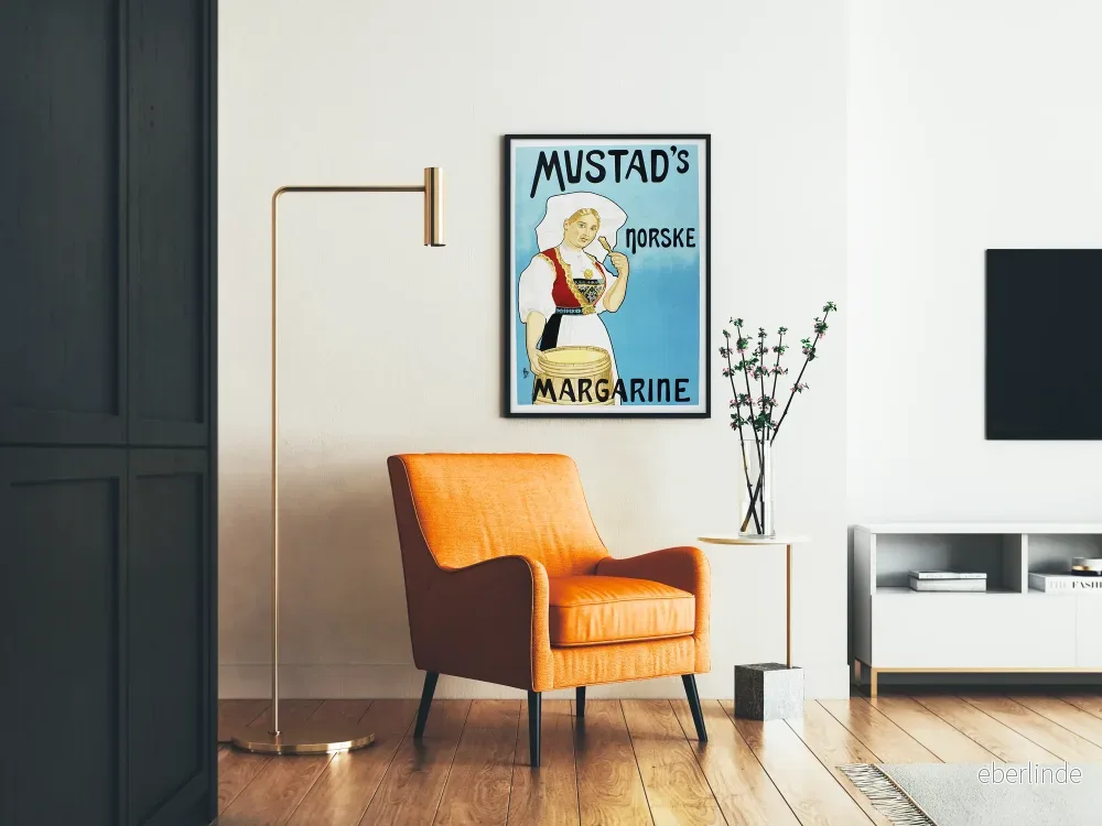 Vintageposter för Mustad's Norske Margarine för väggdekoration - Bild 2