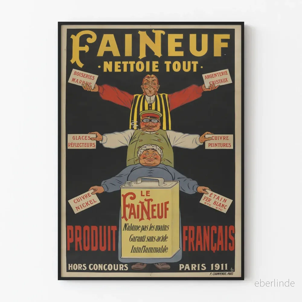 Vintageposter Faineuf Nettoie Tout – Retro väggdekoration fransk produkt