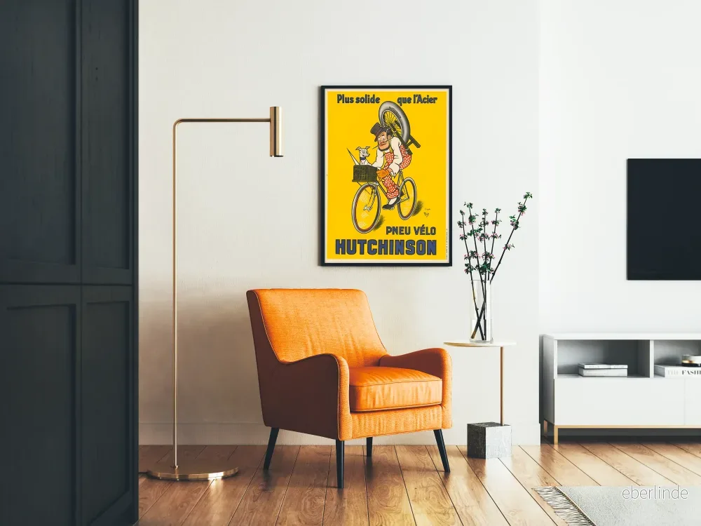 Vintageaffisch för cykelhjul Hutchinson – mer hållbar än stål - Bild 2