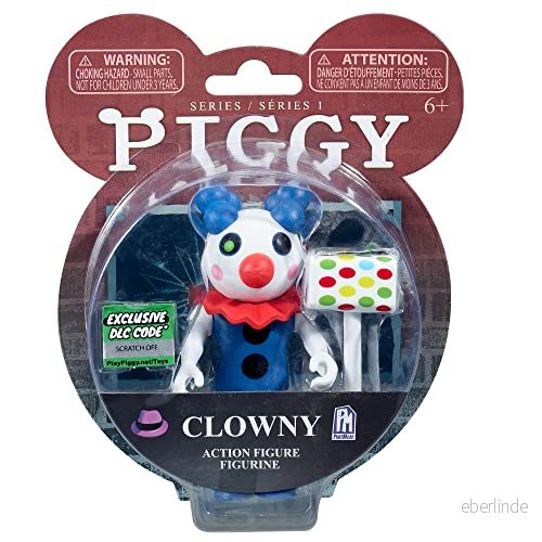 Bizak Piggy Figur 10 cm Clowny, du kan återskapa spelet hemma med dina favoritkaraktärer, tillbehör och en inlösbar kod i videospel, det finns olika modeller (64238052) 8432752039588