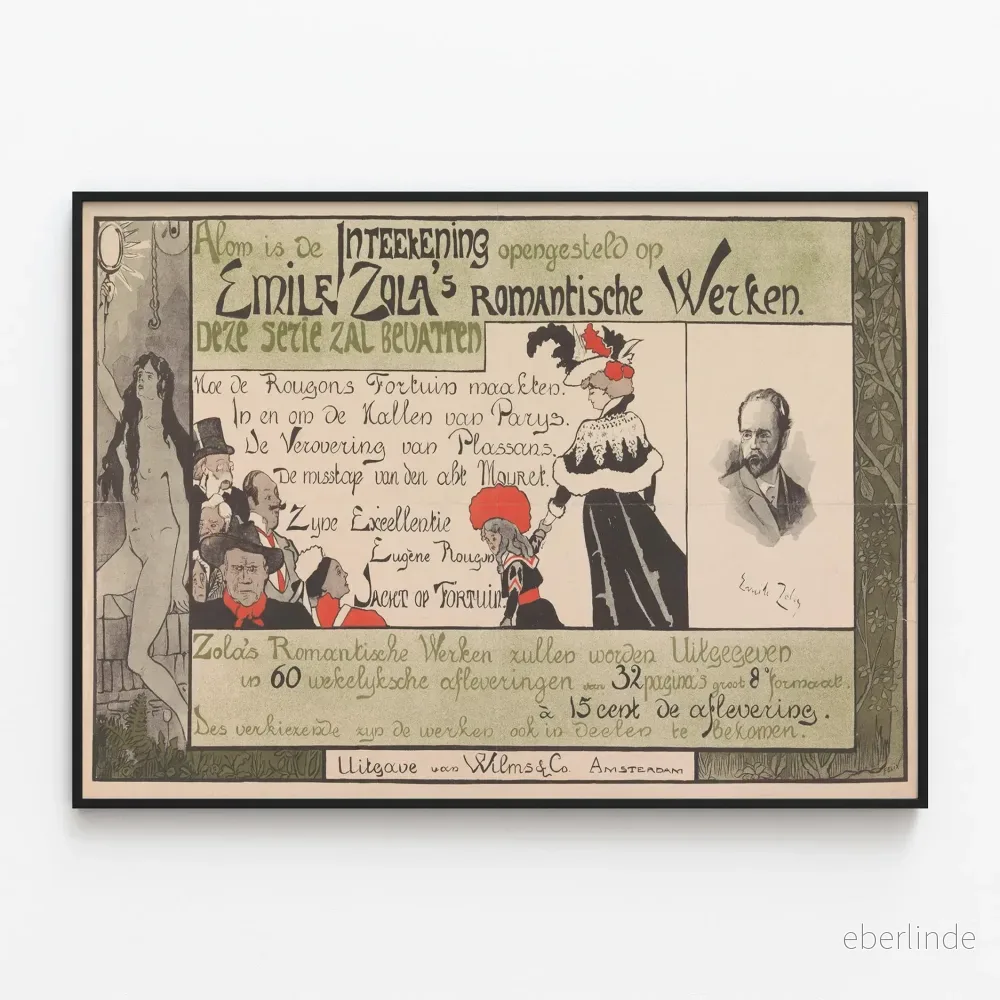 Vintageposter Emile Zola Romantiska Verk – Konstnärlig Väggdekoration Vintageposter Emile Zola Romantiska Verk – Konstnärlig Väggdekoration