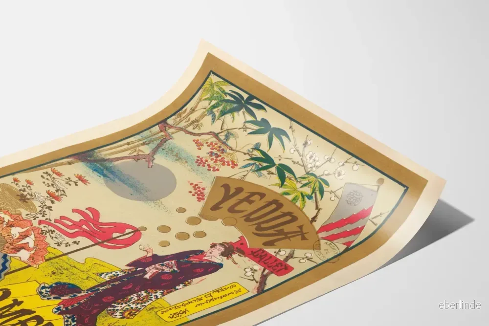 Vintageaffisch Yedda Ballet traditionell japansk inredning - Bild 3