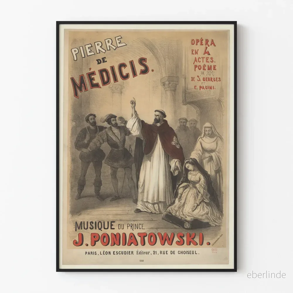 Vintageaffisch av Pierre de Médicis för opera