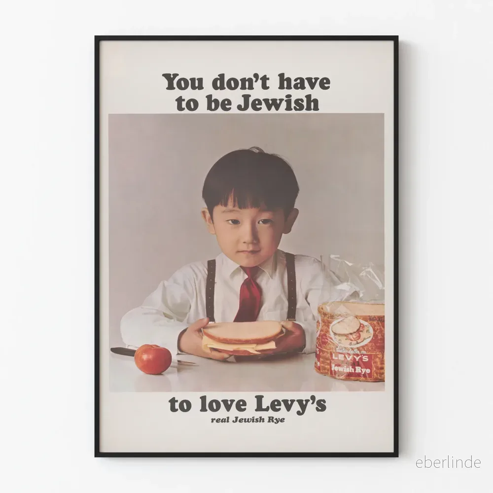 Vintage reklamposter Levy's äkta judiska rågbröd