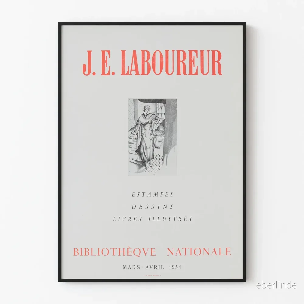 Utställningsposter J.E. Laboureur Nationalbiblioteket 1954