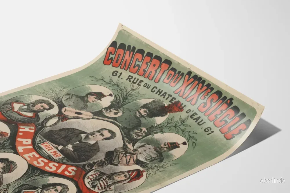 Vintageposter för konsert från 1800-talet av H. Plessis - Bild 3