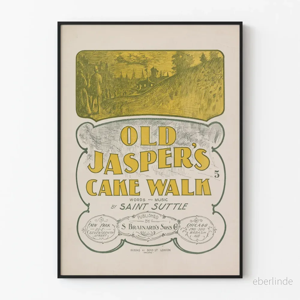 Vintageposter Old Jaspers Cake Walk - Retro musikillustration