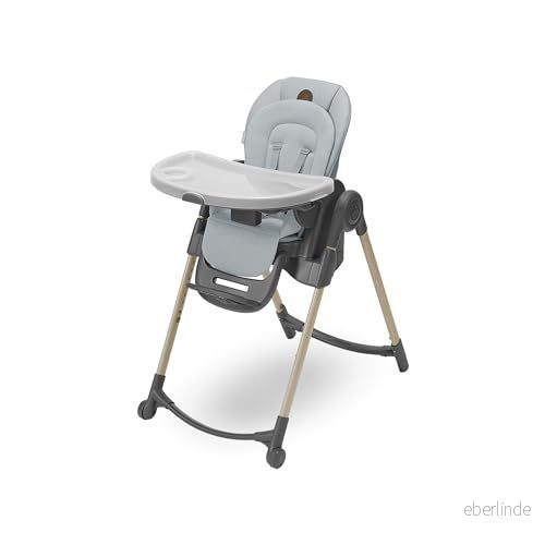 Maxi Cosi Minla Justerbar Barnstol, 014 år, upp till 60 kg, Barnstol för Spädbarn & Barn, 9 höjdlägen, 5 lutningslägen, 4 brickpositioner, kompakt hopfälld, justerbart fotstöd, Beyond Grey 3220660341542