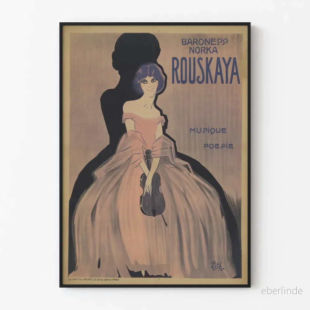 Vintageposter Baronesse Norka Rouskaya Musik och Poesi