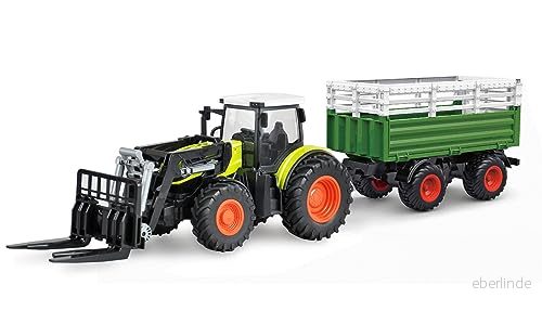 Amewi 22641 RC-traktor med XL-tillbehörspaket, ljus och ljud, 1:24 RTR grön 4260768519718