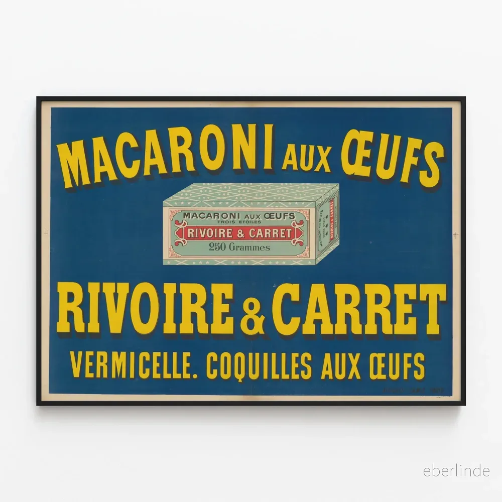 Vintageposter med äggmakaroner Rivoire & Carret Vintageposter med äggmakaroner Rivoire & Carret