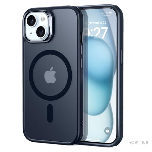 ESR för iPhone 15 Plus fodral, kompatibelt med MagSafe, skydd av militärkvalitet, gulningsbeständig, repbeständig baksida, magnetiskt telefonfodral Plus, klassisk serie, frostad svart 4894240178027