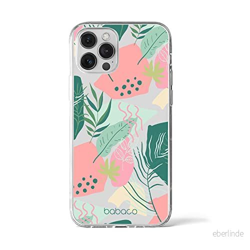 ERT GROUP mobiltelefonfodral för Apple Iphone 12 PRO MAX originalt och officiellt licensierat Babaco mönster Plants 010 Vit optimalt anpassad till formen på mobiltelefonen, gedeeltelijk transparant 5903932573756