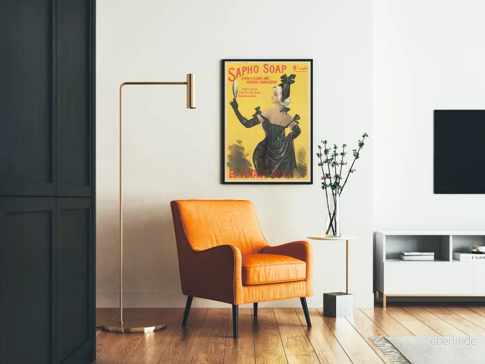 Vintageaffisch Sapho Soap – reklamposter för tvål Paris - Bild 2