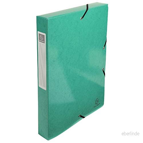 Exacompta 59973E Arkivbox Iderama (rygg 40 mm, idealisk för DIN organisation på kontoret, gummilås, hopfällning, passar dokument A4+, 24 x 32 cm) grön 1 st. 3130630599739