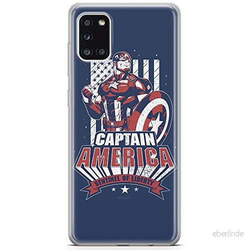 ERT GROUP mobiltelefonfodral för Samsung A31 originalt och officiellt licensierat Marvel mönster Captain America 018 optimalt anpassad till formen på mobiltelefonen, fodral tillverkad av TPU plast 5903040214381