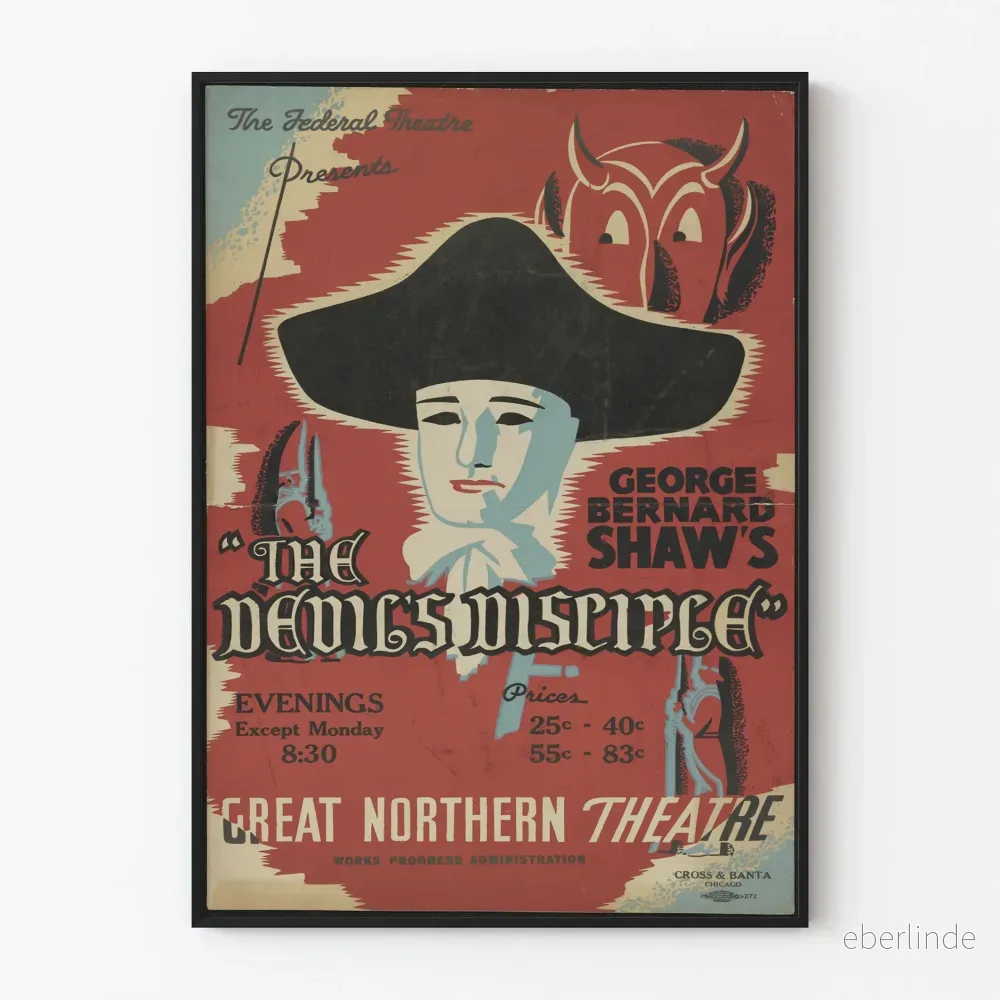 Vintageposter av The Devil's Disciple av George Bernard Shaw