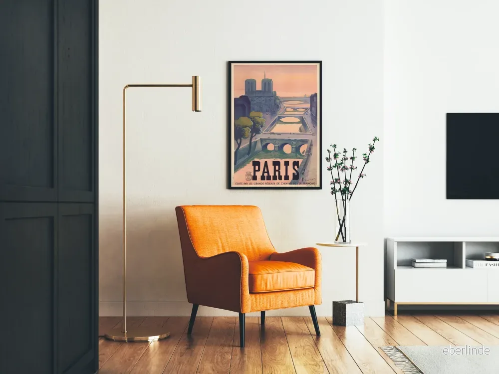 Vintageposter av Paris landskap och broar över Seine - Bild 2