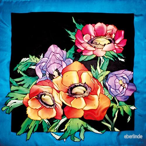 CARRRED 100% SOIE svart 90 x cm ANEMONER 5411711459486