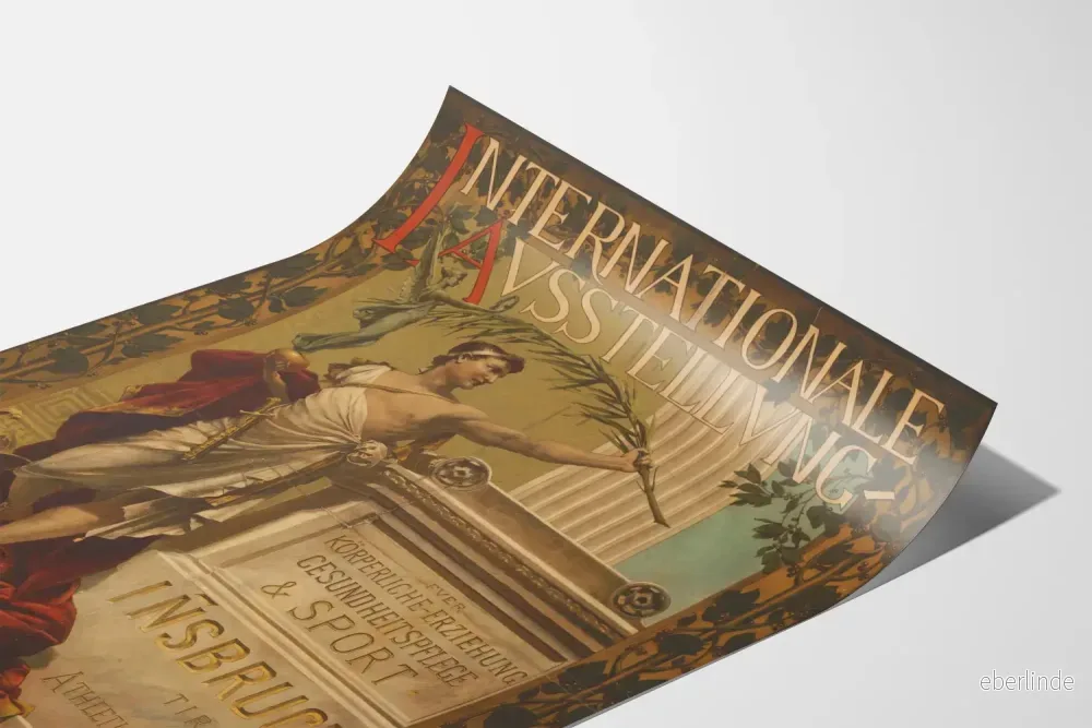 Vintageposter från den internationella utställningen i Innsbruck 1896 – Sportig väggdekoration - Bild 3