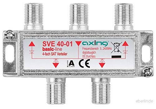 Axing SVE 20 01 2 facks SAT fördelare, (52400 MHz) 4 gånger silver 7611682260403