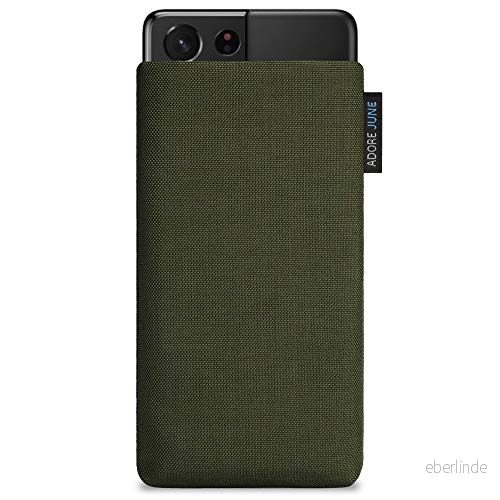Adore June Klassisk olivgrön väska kompatibel med Galaxy S21 Ultra mobilväska tillverkad av resistent Cordura tyg displayrengöringseffekt, i Europa 4260477569219