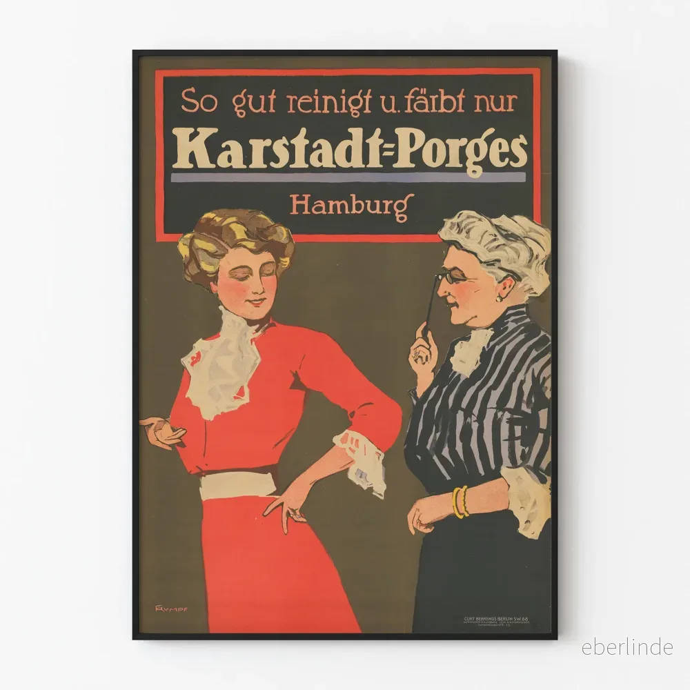Vintage reklamposter Karstadt-Porges Hamburg