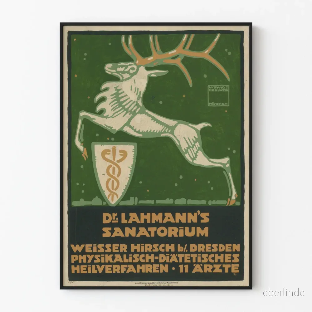 Vintageposter Dr. Lahmanns Sanatorium Weisser Hirsch Dresden