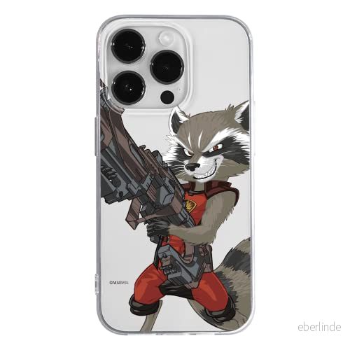 ERT GROUP mobiltelefonfodral för Apple Iphone 14 PRO MAX originalt och officiellt licensierat Marvel mönster Rocket 008 optimalt anpassad till formen på mobiltelefonen, gedeeltelijk transparant 5905131930835