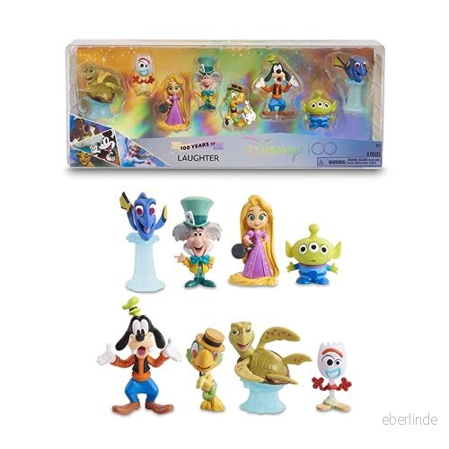 Disney 100 Pack Laughter, samlarleksak med karaktärer, innehåller 8 olika figurer, % officiell produktlicens, 12 för samling, 3 år, Famosa (DED16200) 8056379158356