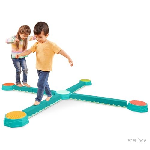 B. toys Beam Interlocking Balancing 5 Sensory Pads & 8 Beams Active Play for Toddlers, Kids 3 Years + Balance Build Set, flerfärgad, BX2482DC1Z 62243482654