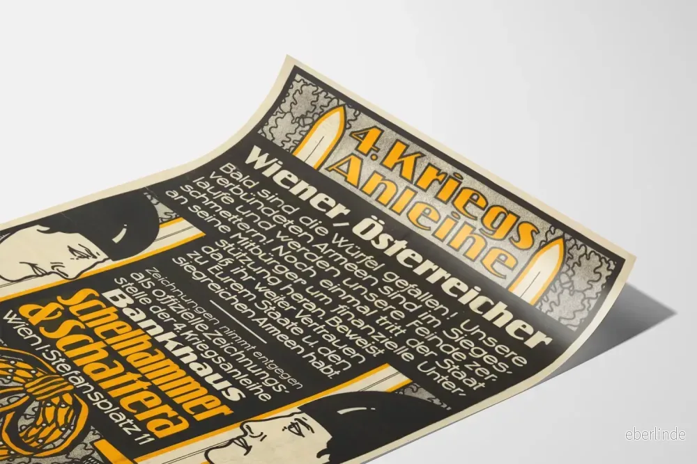Vintageaffisch 4. Krigsobligation - Historisk dekorativ poster från Första världskriget - Bild 3