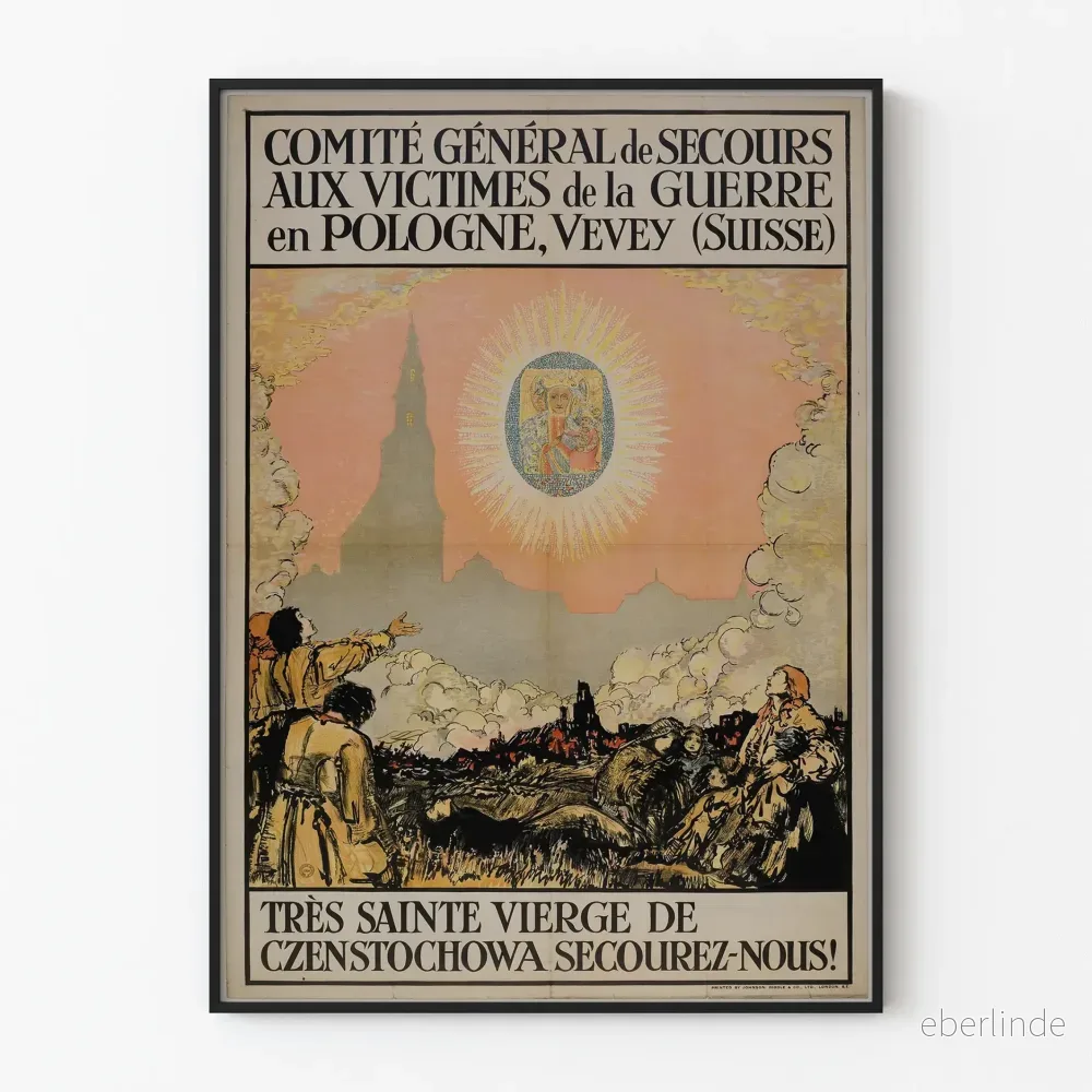 Väggposter i vintage-stil - Den Heliga Jungfru av Czestochowa Rädda oss