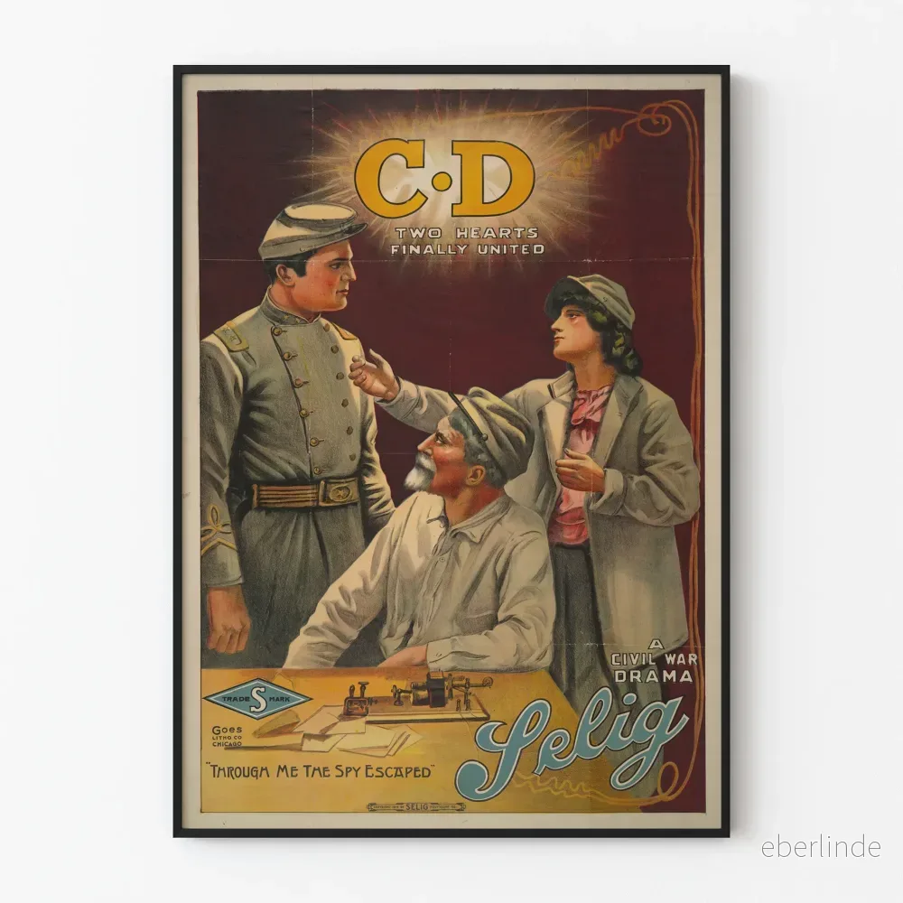 Vintageposter Two Hearts Finally United – Väggdekoration inbördeskrig Vintageposter Two Hearts Finally United – Väggdekoration inbördeskrig