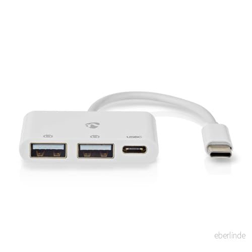 Nedis USB-hub - 3-port USB-C/USB-A - USB 2.0 med strömförsörjning via 5412810416042