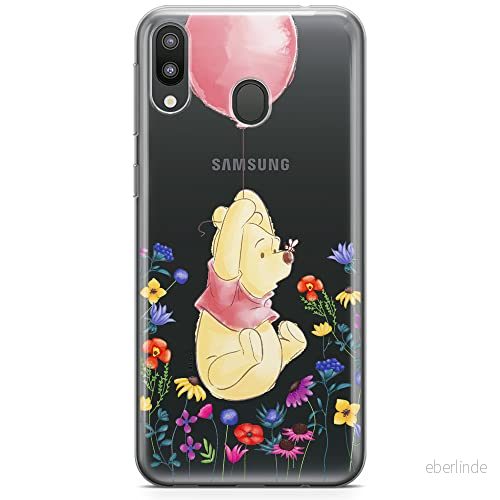 ERT GROUP mobiltelefonfodral för Samsung M20 originalt och officiellt licensierat Disney mönster Winnie the Pooh and friends 028 anpassad till formen på mobiltelefonen, gedeeltelijk transparant 5904805468360