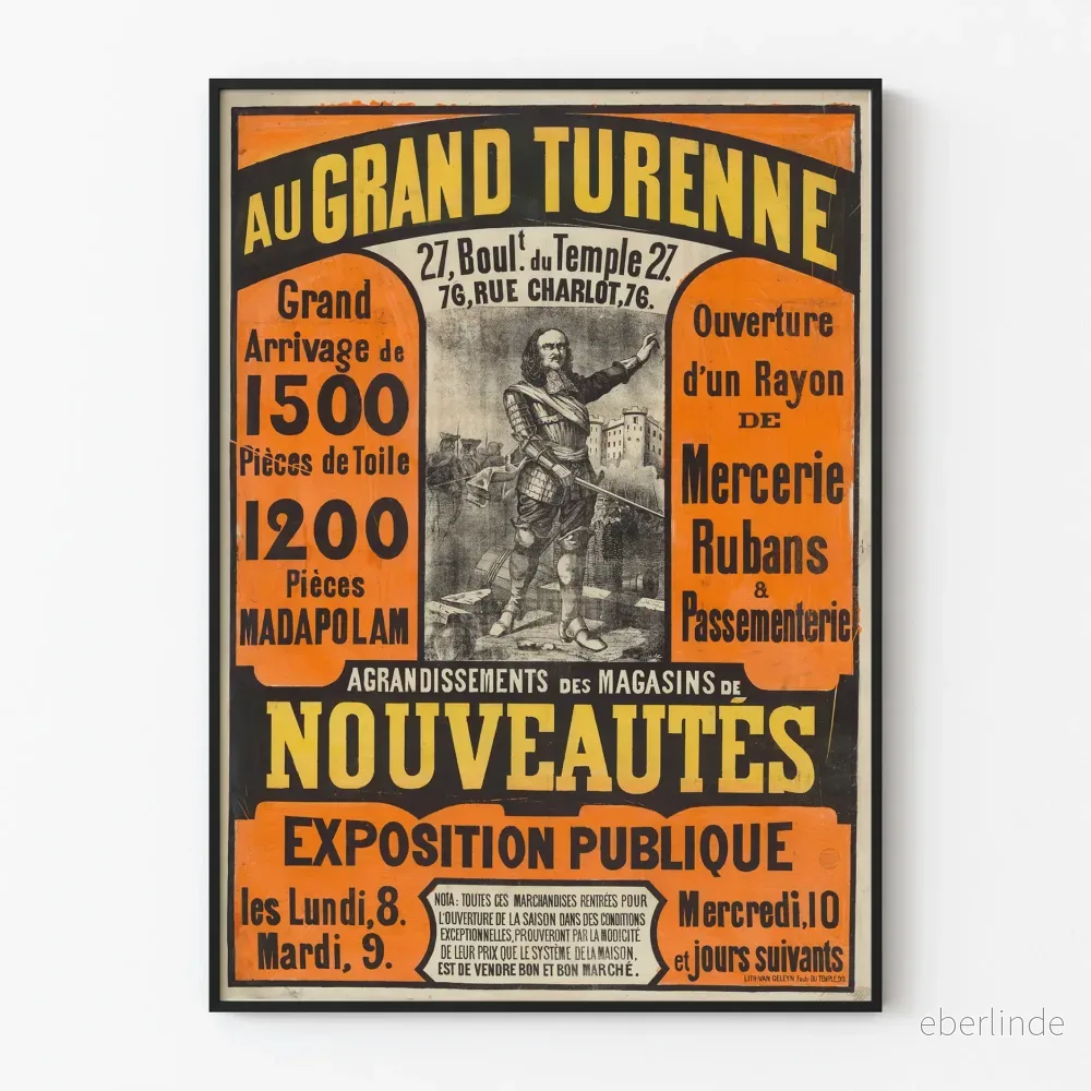 Vintageposter Au Grand Turenne - Retro reklamposters för väggdekoration