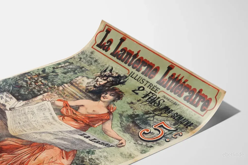 Vintageposter La Lanterne Littéraire dekorativ illustration - Bild 3