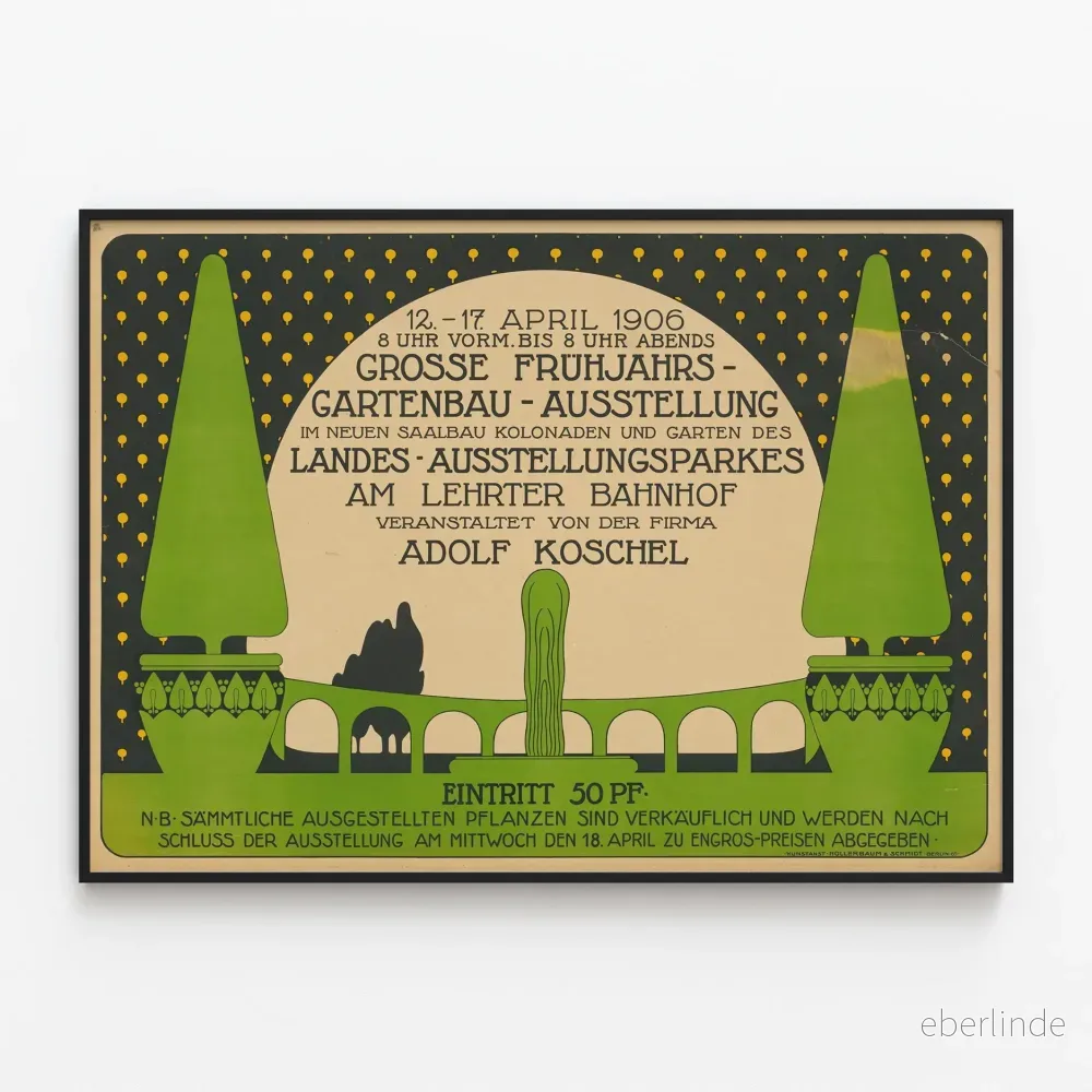 Vintageposter Utställning Trädgård Vår 1906 Vintageposter Utställning Trädgård Vår 1906